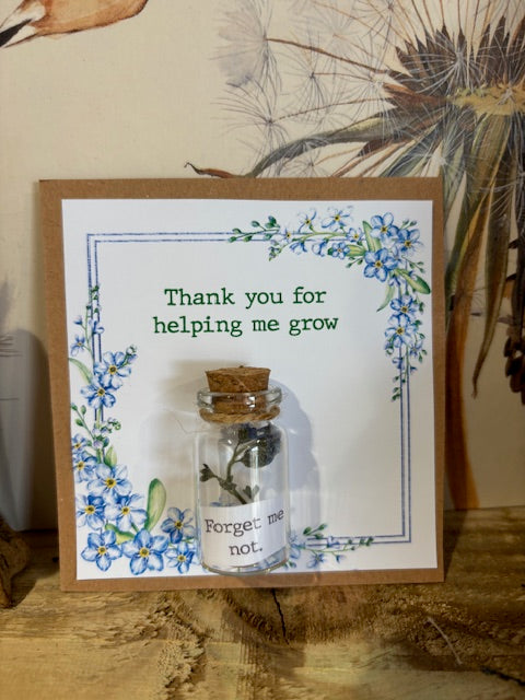 Forget me not card and keepsake