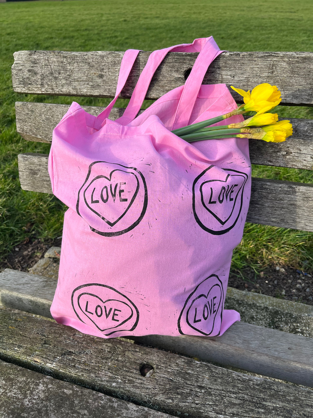 Love Lino print tote bag